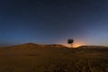 Dunes in Erg Chebbi in Morocco at night wih the sky full of stars