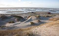 Dunes fronting the beach. Island of Fanoe in Denmark Royalty Free Stock Photo