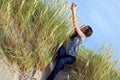 Among the dunes grass Royalty Free Stock Photo