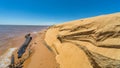 Dunes island `Las Dunas de San Cosme y Damian` in the middle of the Rio Parana near the city Encarnacion. Royalty Free Stock Photo