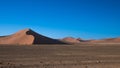 Dunes near Deadvlei, Sossusvlei near Sesriem in Namibia. Royalty Free Stock Photo