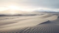 Apocalyptic Ocean Dunes With Majestic Mountain Backdrop