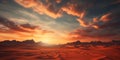 Amazing desert landscape sunset fall background