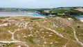 dunes on the southern coast of Ireland, top view. Beautiful Irish landscape Royalty Free Stock Photo