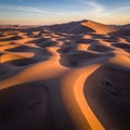 Of the dunes suggest constant reshaping by wind, showcasing nature\'s Royalty Free Stock Photo