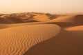 Dunes of the Wahiba Sand Desert at dawn Royalty Free Stock Photo