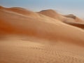 The dunes of the Wahiba Sands desert in Oman during a typical summer sand storm - 3 Royalty Free Stock Photo