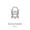 dung beetle icon vector from desert collection. Thin line dung beetle outline icon vector illustration. Outline, thin line dung
