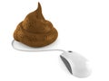Dung poo with computer mouse