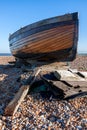 Beached Rowing Boat at Dungeness in Kent on December 17, 2008