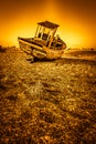 DUNGENESS, KENT/UK _ DECEMBER 17 : Derelict Fishing Boat on Dun Royalty Free Stock Photo