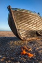 DUNGENESS, KENT/UK _ DECEMBER 17 : Derelict Fishing Boat on Dun Royalty Free Stock Photo