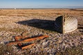DUNGENESS, KENT/UK _ DECEMBER 17 : Derelict Rowing Boat on Dung
