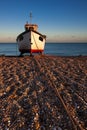 DUNGENESS, KENT/UK - DECEMBER 17 : Fishing boat on Dungeness beach on December 17, 2008