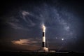 Dungeness Lighthouse at night