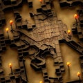 dungeon map of a board game maze Royalty Free Stock Photo