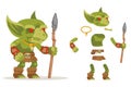Dungeon monster goblin evil minion fantasy medieval action RPG game character layered animation ready character vector