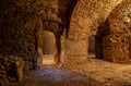 Dungeons under the old fortress in Medzhibozh Royalty Free Stock Photo