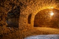 Dungeons under the old fortress in Medzhibozh Royalty Free Stock Photo