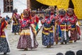 Dungtam masked dance , dance of wrathful deities , Bhutan Royalty Free Stock Photo