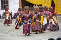 Dungtam masked dance , dance of wrathful deities , Bhutan Royalty Free Stock Photo