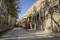 Boardwalk with tourists at Mogao Grottoes, Dunhuang, Ganzu, Chin