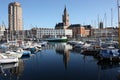 Dunkerque downtown from harbour Royalty Free Stock Photo