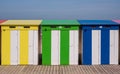 Dunkerque, France: Candy colored striped beach huts on the sea front at Malo-Les-Bains beach in Dunkirk