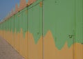 Dunkerque, France: Green and yellow beach cabins on the sea front at Malo-Les-Bains beach in Dunkirk.