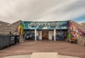 Public toilets on boardwalk of Dunkirk Beach, France. Royalty Free Stock Photo