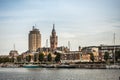 Old port with two towers of Dunkirk, France.