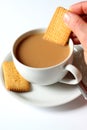 Dunking biscuit into tea