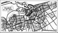 Dunkirk France City Map in Black and White Color in Retro Style. Outline Map Royalty Free Stock Photo