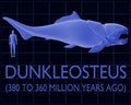 Dunkleosteus and Human Size Comparison Royalty Free Stock Photo