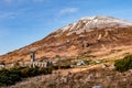 Dunlewey church ruins in the Poison Glen at Mount Errigal in Donegal, Ireland Royalty Free Stock Photo