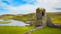 Dunlough Castle, ruins in Three Castles Head, in the Mizen Peninsula Royalty Free Stock Photo