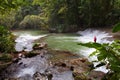 Dunn s River waterfalls.Landscape in a sunny day Royalty Free Stock Photo