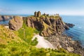 Dunnottar Castle with clear sky in Stonehaven, Aberdeen, Scotland Royalty Free Stock Photo