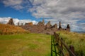 Dunnottar Castle is a ruined medieval fortress, Scotland Royalty Free Stock Photo