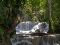 Dunns River Falls in rainforest in Jamaica Royalty Free Stock Photo