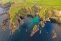 Dunquin Pier Ring of Dingle Kerry Ireland way cliffs coast line Irish touristic landmark sunset amazing aerial scenery view