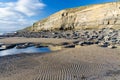 Dunraven Bay, or Southerndown beach, with limestone cliffs.