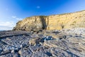 Dunraven Bay, or Southerndown beach, with limestone cliffs.