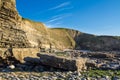 Dunraven Bay, or Southerndown beach, with limestone cliffs.