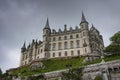 Dunrobin Castle, a stately home in the Scottish Highlands, on the North-Coast-500, on an overcast day Royalty Free Stock Photo