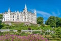 Dunrobin Castle in a sunny day, Sutherland county, Scotland. Royalty Free Stock Photo