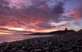 Dunstanburgh castle Sunrise Royalty Free Stock Photo