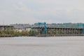 Dunston Gateshead England: May 2022: View of Dunston Staiths from Newcastle on grey hazy day