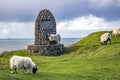 Duntulm, Isle of Skye , Scotland - October 14 2018 : This cairn is commemorating the MacArthurs heriditary pipers