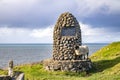Duntulm, Isle of Skye , Scotland - October 14 2018 : This cairn is commemorating the MacArthurs heriditary pipers